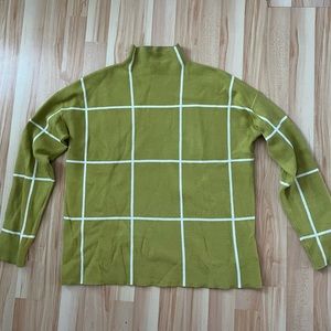Cynthia Rowley Green Checked Sweater